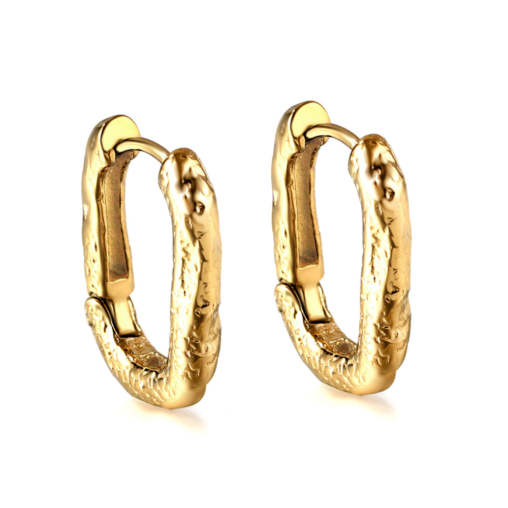 Gold rectangular ear clasps asonjewelry